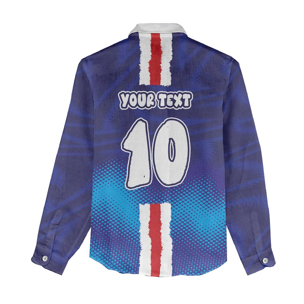 Custom Cape Verde Football Blue Shark Mascot Women Casual Shirt Glory 2026