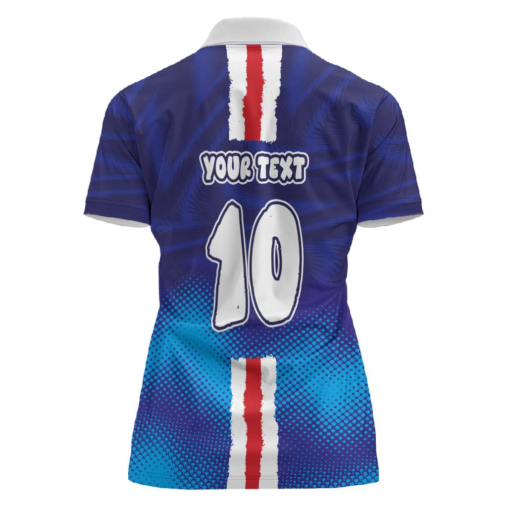 Custom Cape Verde Football Blue Shark Mascot Women Polo Shirt Glory 2026