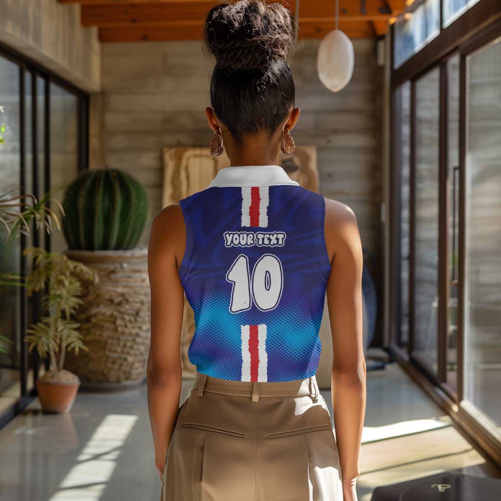 Custom Cape Verde Football Blue Shark Mascot Women Sleeveless Polo Shirt Glory 2026