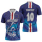 Custom Cape Verde Football Blue Shark Mascot Zipper Polo Shirt Glory 2026