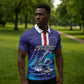 Custom Cape Verde Football Blue Shark Mascot Zipper Polo Shirt Glory 2026