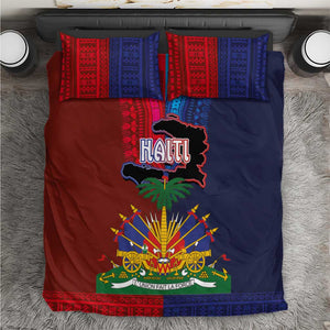 Haiti Coat Of Arms Map Dashiki Bedding Set Vibrant Caribbean Heritage