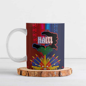 Haiti Coat Of Arms Map Dashiki Ceramic Mug Vibrant Caribbean Heritage