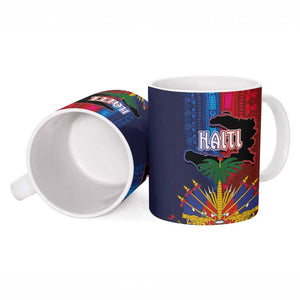 Haiti Coat Of Arms Map Dashiki Ceramic Mug Vibrant Caribbean Heritage