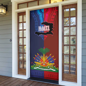 Haiti Coat Of Arms Map Dashiki Door Cover Vibrant Caribbean Heritage