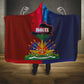 Haiti Coat Of Arms Map Dashiki Hooded Blanket Vibrant Caribbean Heritage