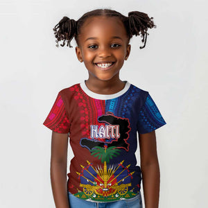 Haiti Coat Of Arms Map Dashiki Kid T shirt Vibrant Caribbean Heritage