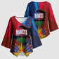 Haiti Coat Of Arms Map Dashiki Kimono Sleeve Blouse Vibrant Caribbean Heritage