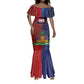 Haiti Coat Of Arms Map Dashiki Mermaid Dress Vibrant Caribbean Heritage