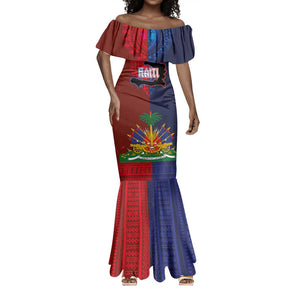 Haiti Coat Of Arms Map Dashiki Mermaid Dress Vibrant Caribbean Heritage