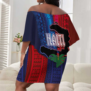 Haiti Coat Of Arms Map Dashiki Off Shoulder Short Dress Vibrant Caribbean Heritage