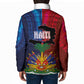 Haiti Coat Of Arms Map Dashiki Padded Jacket Vibrant Caribbean Heritage