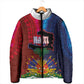 Haiti Coat Of Arms Map Dashiki Padded Jacket Vibrant Caribbean Heritage