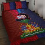 Haiti Coat Of Arms Map Dashiki Quilt Bed Set Vibrant Caribbean Heritage