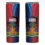 Haiti Coat Of Arms Map Dashiki Skinny Tumbler Vibrant Caribbean Heritage