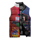 Haiti Coat Of Arms Map Dashiki Sleeveless Puffer Jacket Vibrant Caribbean Heritage
