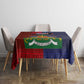 Haiti Coat Of Arms Map Dashiki Tablecloth Vibrant Caribbean Heritage