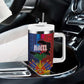 Haiti Coat Of Arms Map Dashiki Tumbler With Handle Vibrant Caribbean Heritage