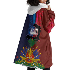 Haiti Coat Of Arms Map Dashiki Wearable Blanket Hoodie Vibrant Caribbean Heritage