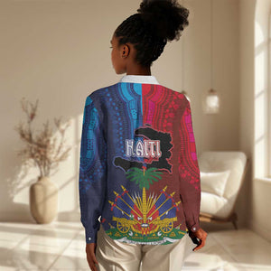 Haiti Coat Of Arms Map Dashiki Women Casual Shirt Vibrant Caribbean Heritage