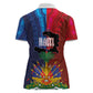 Haiti Coat Of Arms Map Dashiki Women Polo Shirt Vibrant Caribbean Heritage