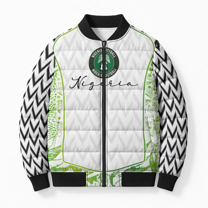 Nigeria National Football Custom Bomber Puffer Jacket Blokecore T90 Sporty Style