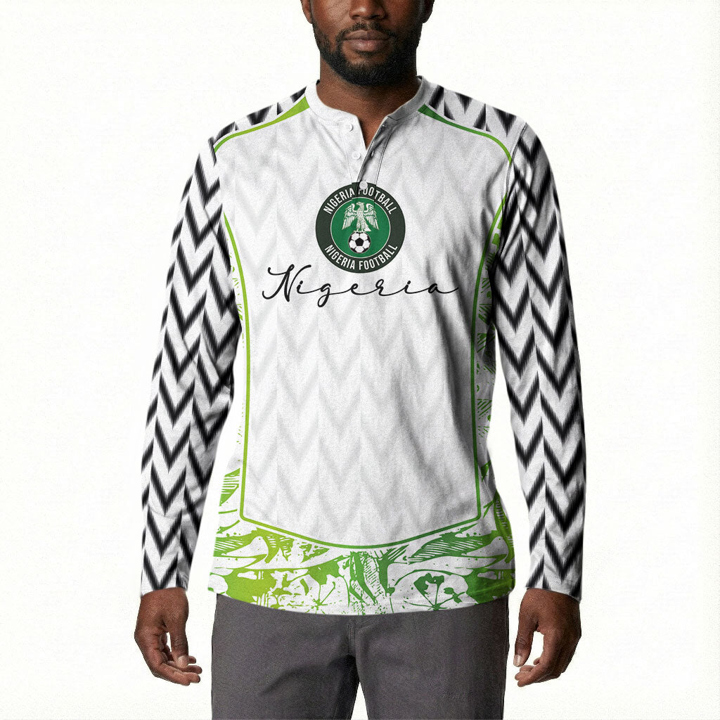 Nigeria National Football Custom Button Sweatshirt Blokecore T90 Sporty Style