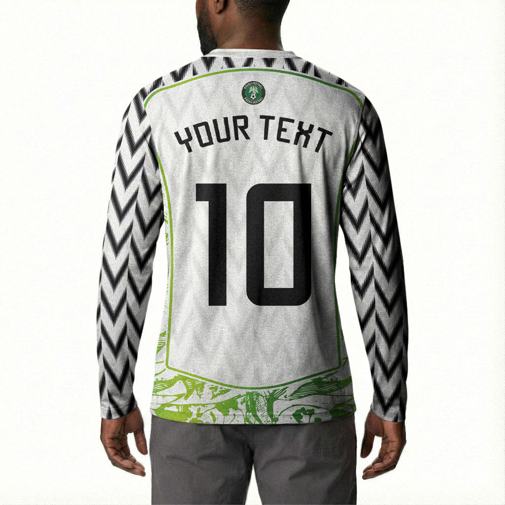 Nigeria National Football Custom Button Sweatshirt Blokecore T90 Sporty Style