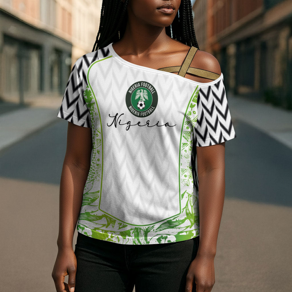 Nigeria National Football Custom Cross Shoulder Shirt Blokecore T90 Sporty Style
