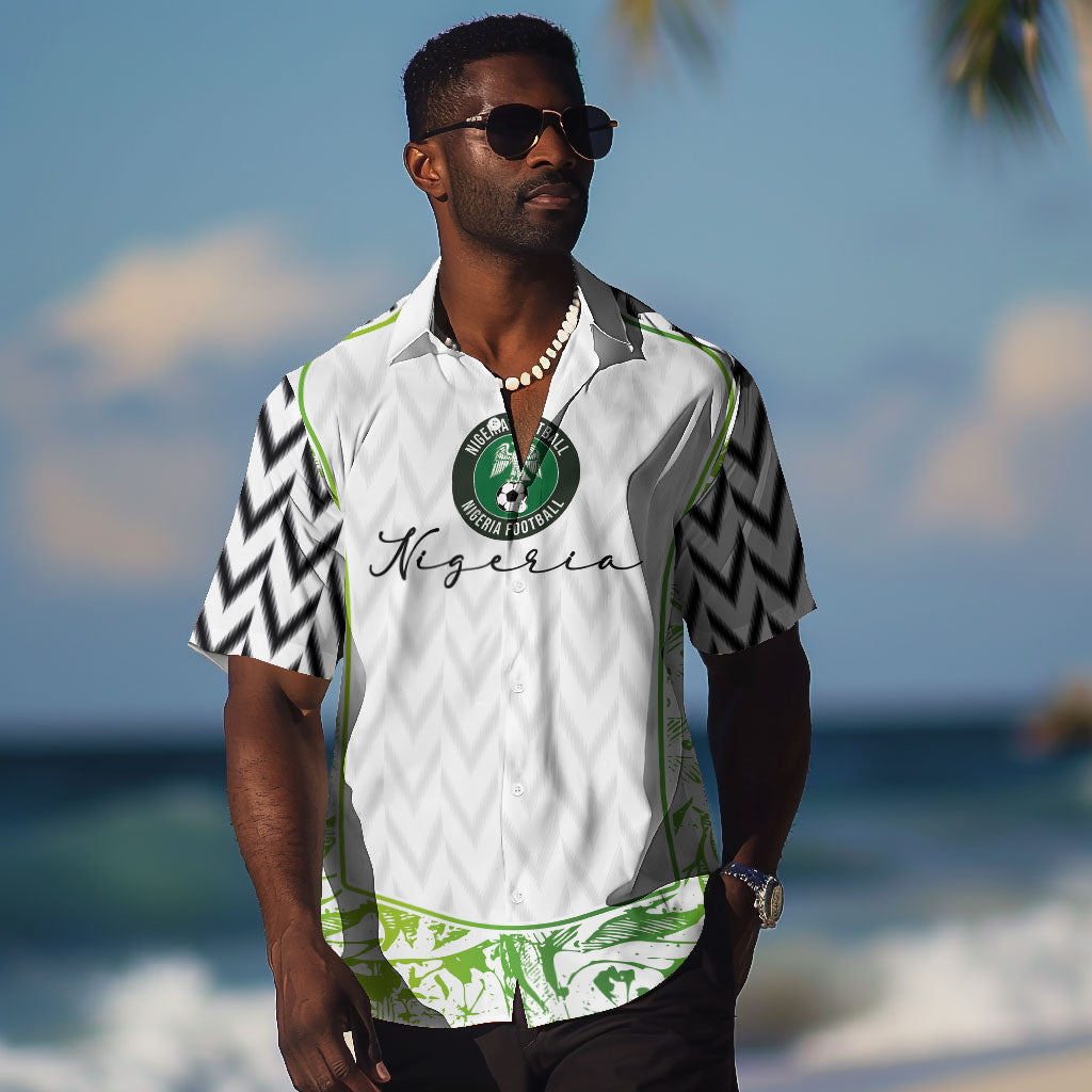 Nigeria National Football Custom Hawaiian Shirt Blokecore T90 Sporty Style