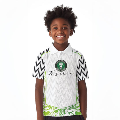 Nigeria National Football Custom Kid Polo Shirt Blokecore T90 Sporty Style