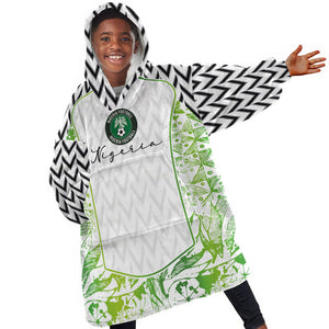 Nigeria National Football Custom Kid Wearable Blanket Hoodie Blokecore T90 Sporty Style