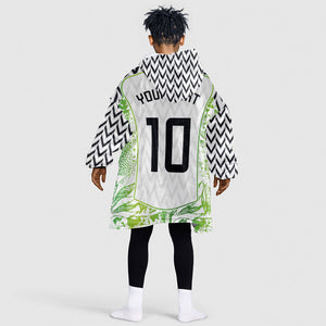 Nigeria National Football Custom Kid Wearable Blanket Hoodie Blokecore T90 Sporty Style