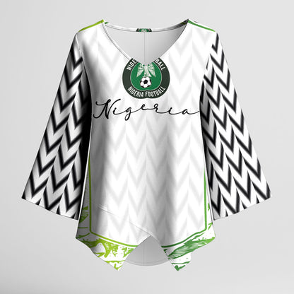 Nigeria National Football Custom Kimono Sleeve Blouse Blokecore T90 Sporty Style