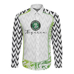 Nigeria National Football Custom Long Sleeve Button Shirt Blokecore T90 Sporty Style