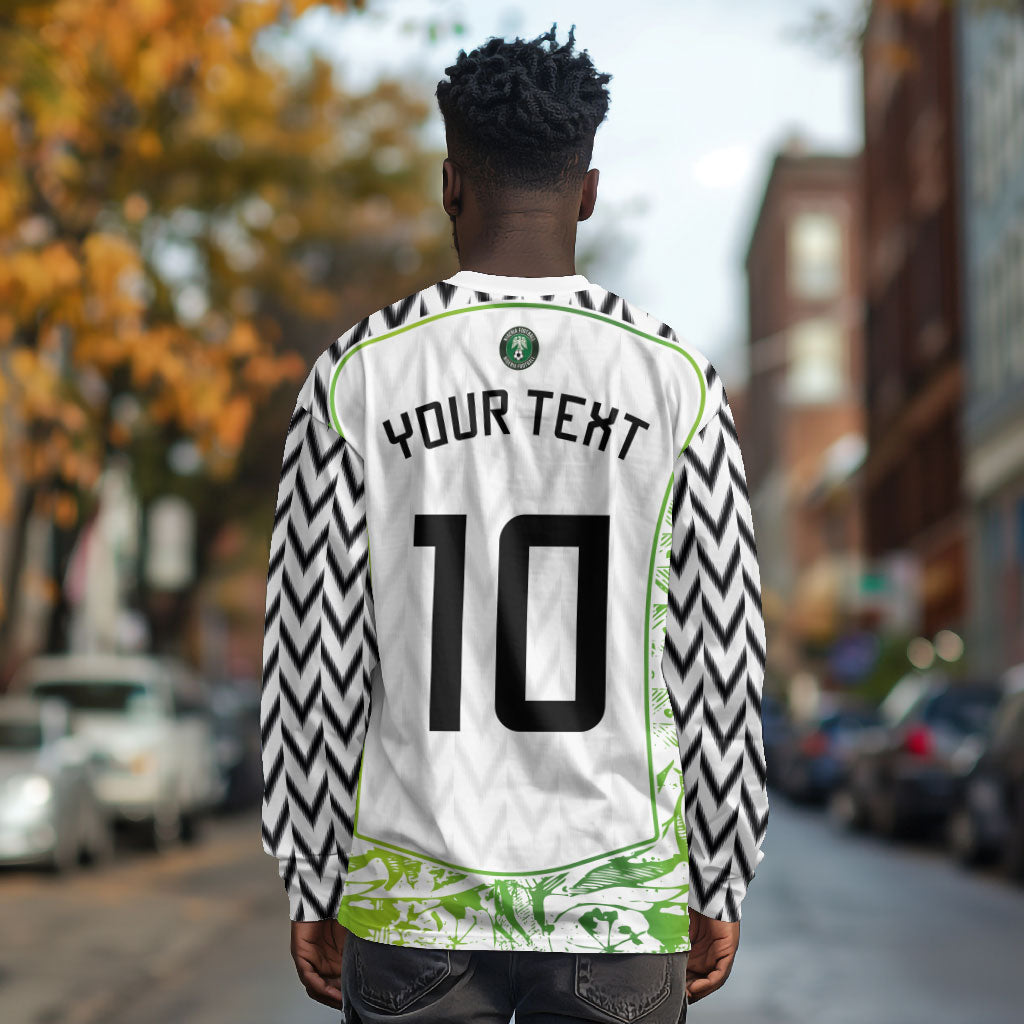 Nigeria National Football Custom Long Sleeve Shirt Blokecore T90 Sporty Style