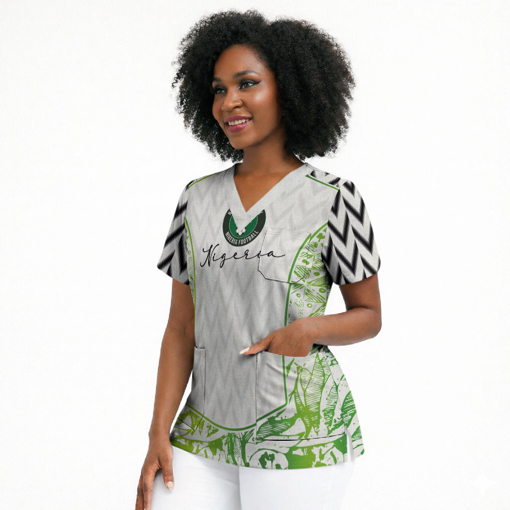 Nigeria National Football Custom Scrub Top Blokecore T90 Sporty Style