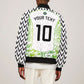 Nigeria National Football Custom Sleeve Zip Bomber Jacket Blokecore T90 Sporty Style