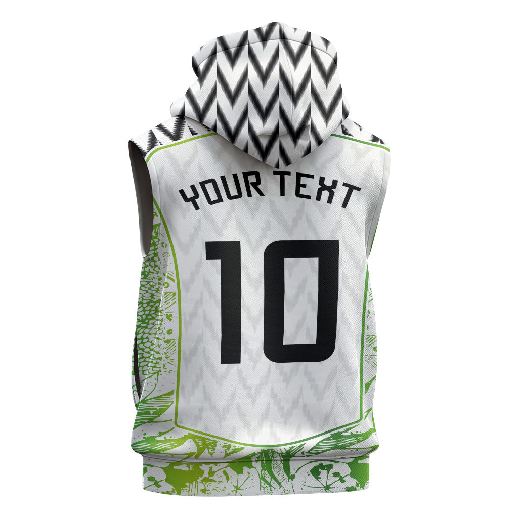 Nigeria National Football Custom Sleeveless Hoodie Blokecore T90 Sporty Style