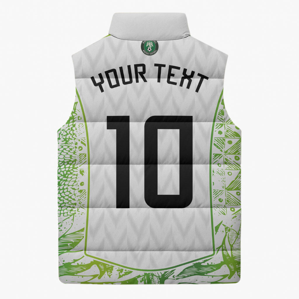 Nigeria National Football Custom Sleeveless Puffer Jacket Blokecore T90 Sporty Style