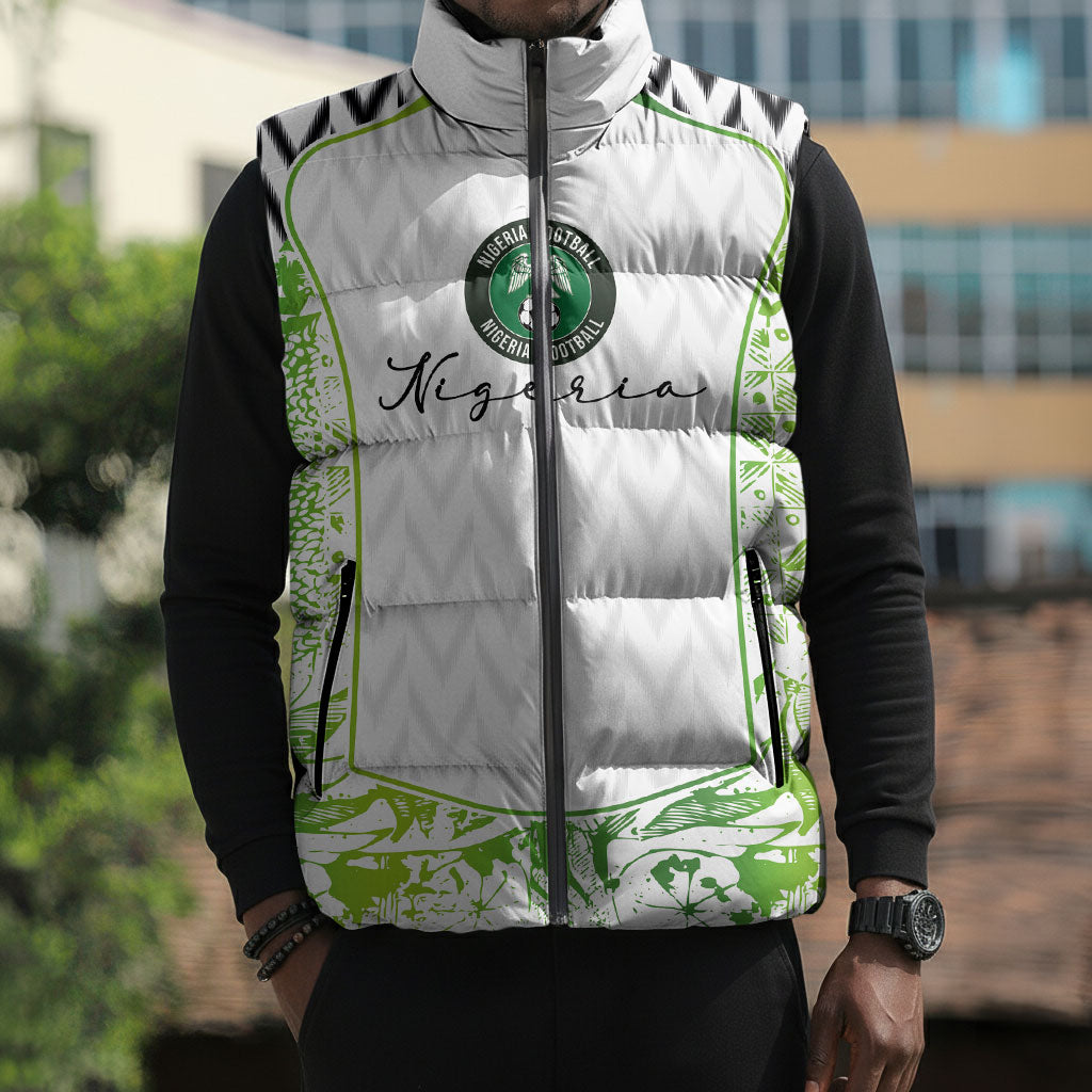 Nigeria National Football Custom Sleeveless Puffer Jacket Blokecore T90 Sporty Style