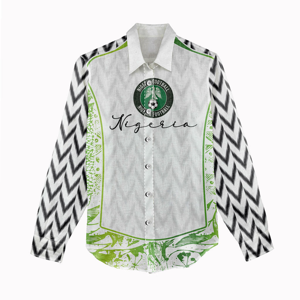 Nigeria National Football Custom Women Casual Shirt Blokecore T90 Sporty Style