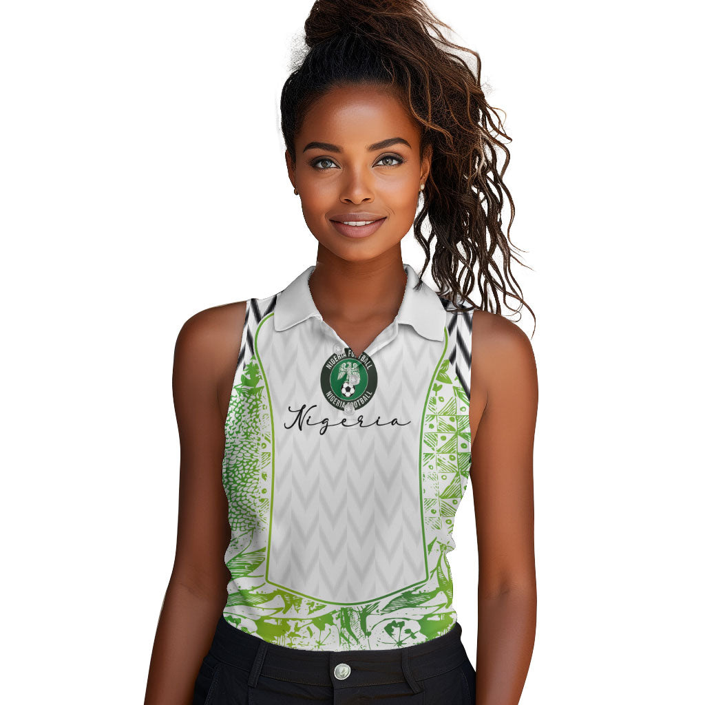 Nigeria National Football Custom Women Sleeveless Polo Shirt Blokecore T90 Sporty Style