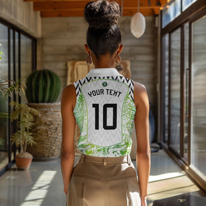 Nigeria National Football Custom Women Sleeveless Polo Shirt Blokecore T90 Sporty Style