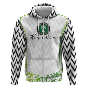 Nigeria National Football Custom Zip Hoodie Blokecore T90 Sporty Style
