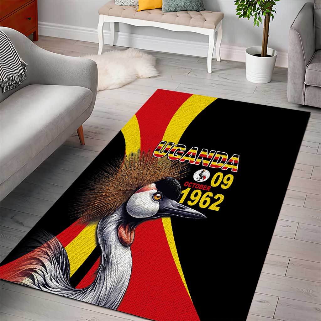 Uganda Independence Day with Crowned Cranes Area Rug