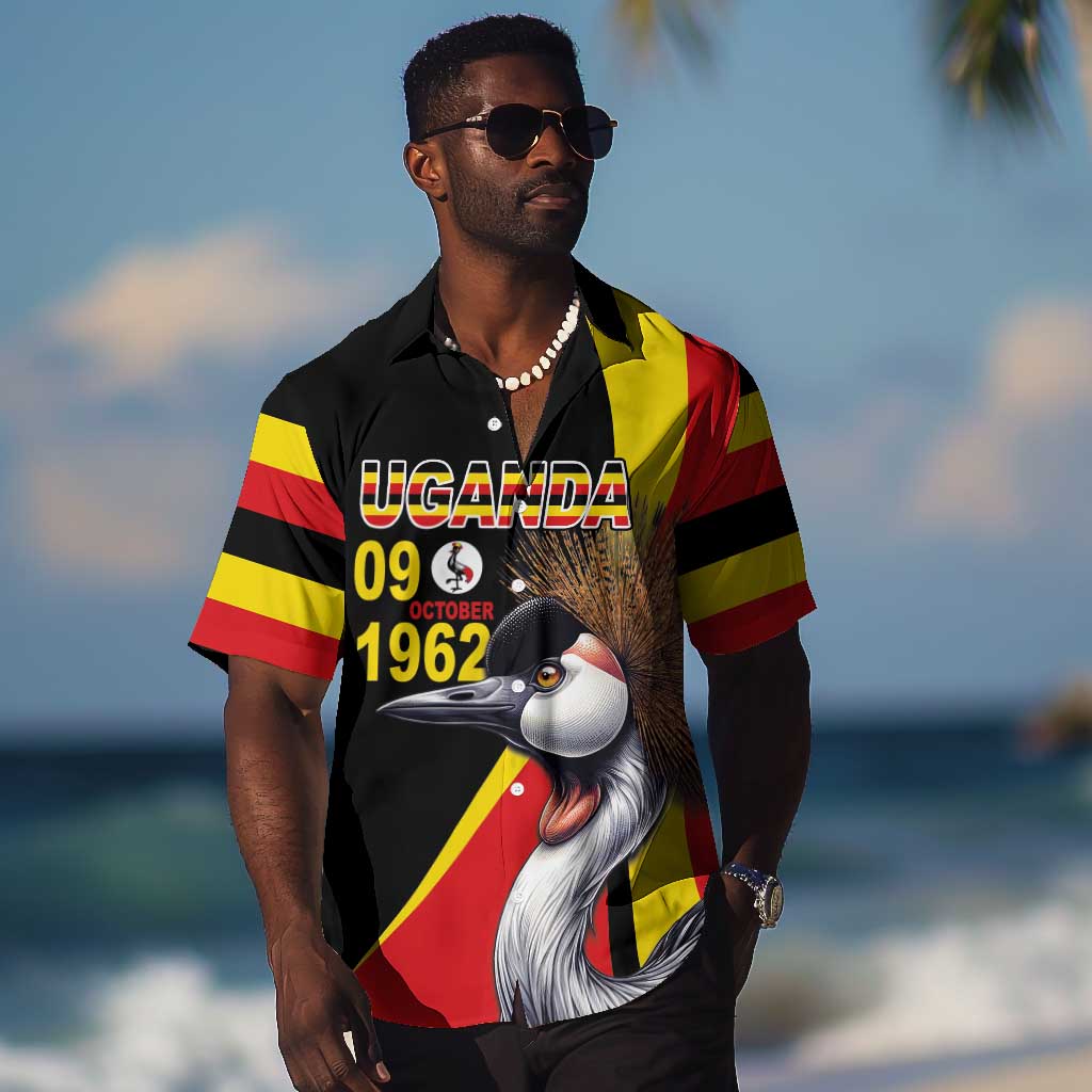 Uganda Independence Day with Crowned Cranes Hawaiian Shirt