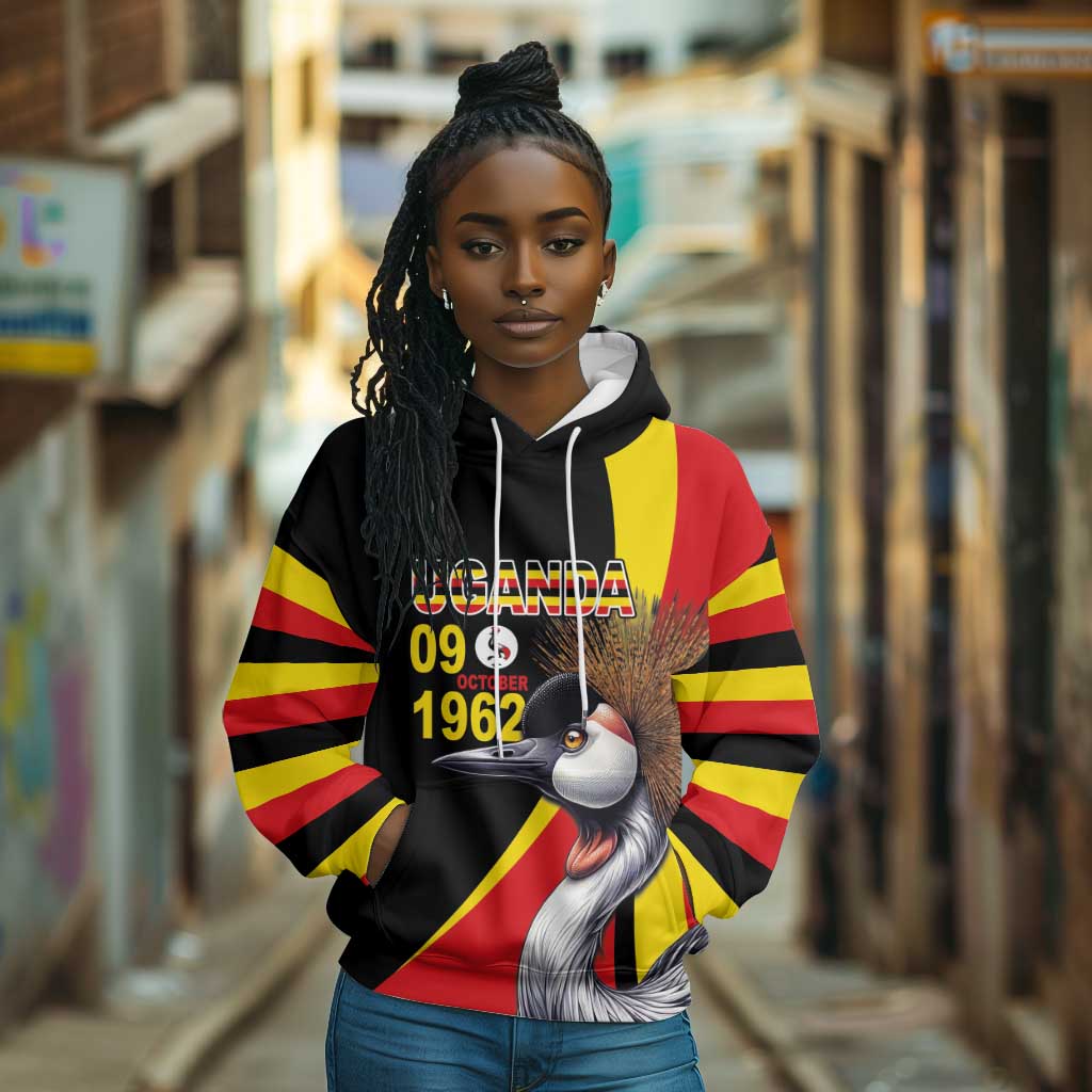Uganda Independence Day with Crowned Cranes Hoodie