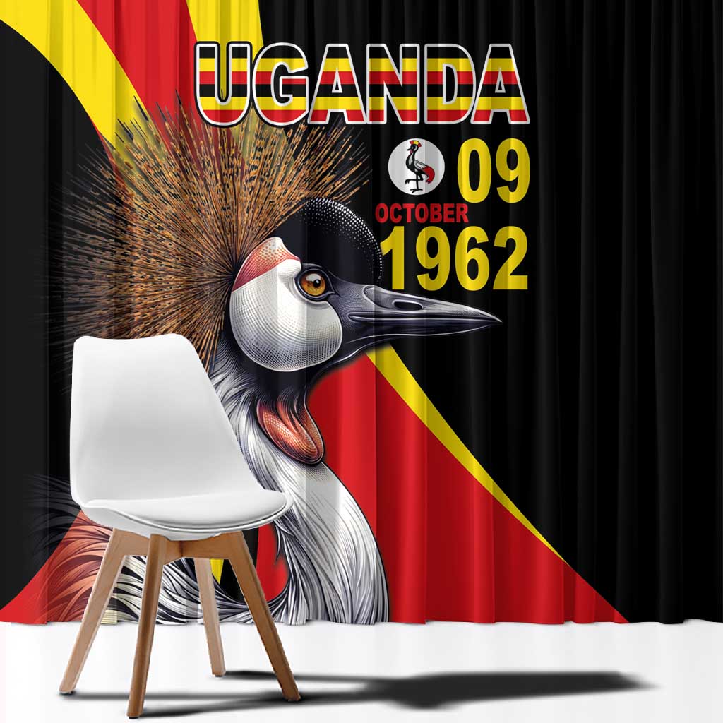 Uganda Independence Day with Crowned Cranes Window Curtain