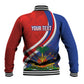 Personalized Haiti and Poland Cultural Fusion Baseball Jacket White Eagle and Haitian Independence Symbols